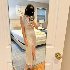 NWT Intermix Lily Cowl Neck dress in silver